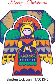 Christmas Card Angel 2. Christmas Card with Angel, vector, fully editable.