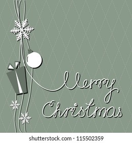 Christmas Card with argyle background, vector