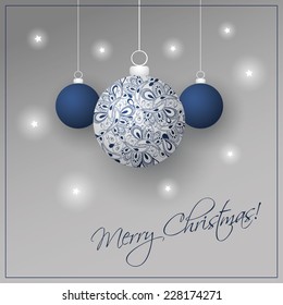 Christmas Card Background with Christmas Ball
