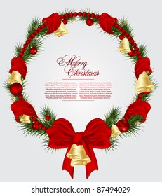 Christmas  card background with bells