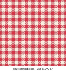 Christmas card background check texture, repetition plaid fabric vector. Content pattern textile seamless tartan in red and light colors palette.