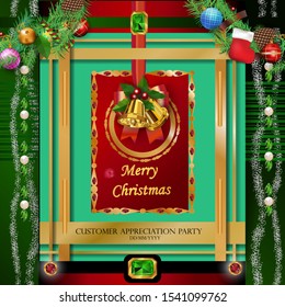 Christmas card background with decorations vector image
