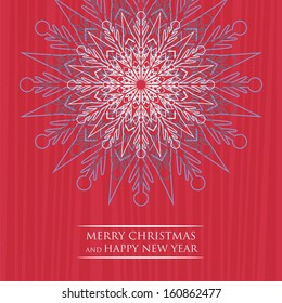 Christmas card background with decorative snowflake