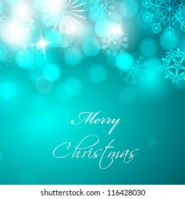 Christmas card or background with decorative snowflakes and lights. EPS 10.