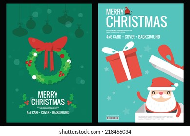 Christmas card - background flat design, vector