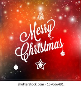 Christmas card background - "Merry Christmas", vector illustration.