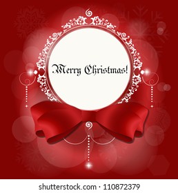 Christmas card: Christmas background with snowflakes, vector illustration.