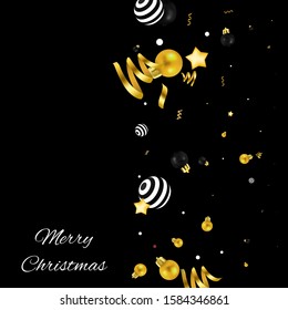Christmas card background. Template for winter invintation voucher. Wood beautiful greeting card with Christmas tree and Gift Box. Desing for decoration banner.