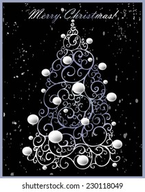 Christmas card.    Christmas background with christmas tree.