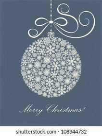 Christmas card with a ball