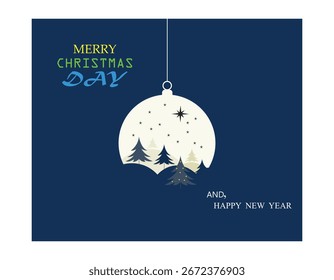 Christmas card with christmas ball