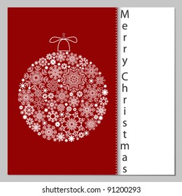 Christmas Card with Christmas ball.