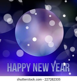 Christmas card with ball and snowflakes. Vector illustration