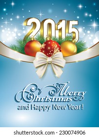 Christmas card with balls 2015
