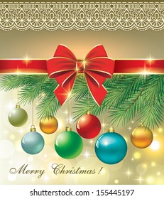 Christmas card with balls