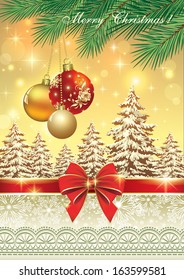 Christmas card with balls
