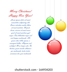 Christmas card with balls 