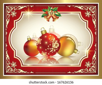 Christmas card with balls
