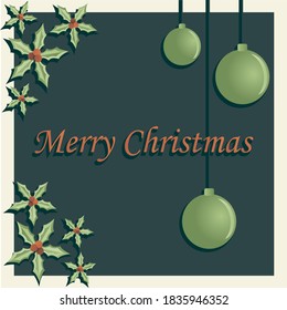 tarjeta de navidad con bolas de navidad