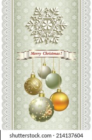 Christmas card with balls