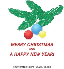 Christmas card with christmas balls	