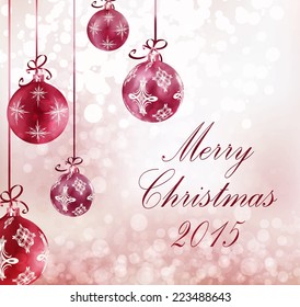Christmas card with balls.