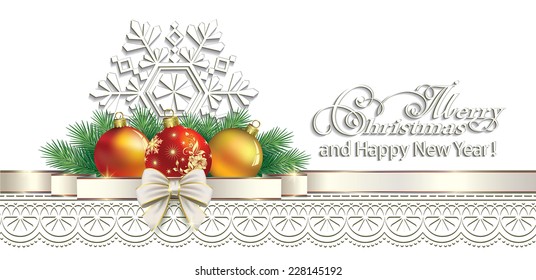 Christmas card with balls