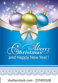 Christmas card with balls