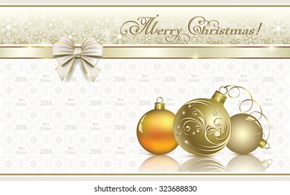 Christmas card with balls