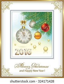 Christmas card with balls