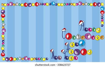 Christmas card christmas balls