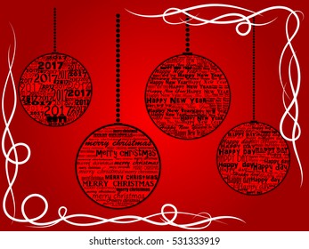 Christmas card. Christmas balls.