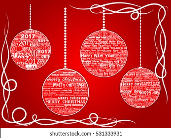 Christmas card. Christmas balls.