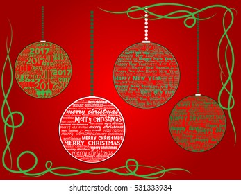 Christmas card. Christmas balls.