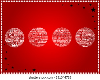 Christmas card. Christmas balls.