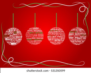 Christmas card. Christmas balls.