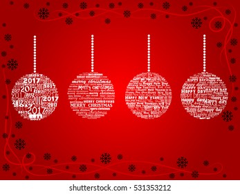 christmas card. Christmas balls.