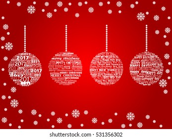 Christmas card. Christmas balls.