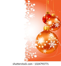 Christmas card with christmas balls. Vector image