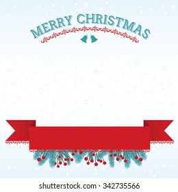 Christmas Card with Banner and Frame