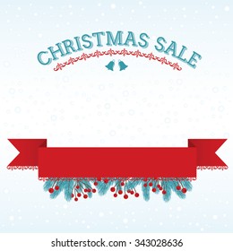 Christmas Card with Banner and Frame