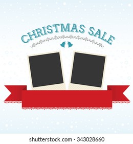 Christmas Card with Banner and Frame