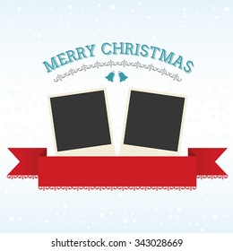 Christmas Card with Banner and Frame
