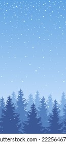 Christmas card banner poster can be used like seamless border winter forest vector holiday illustration.