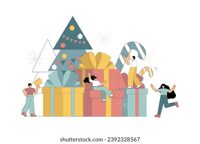 Christmas card, banner, poster. Space for congratulatory inscriptions. Vector