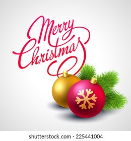 Christmas card with bauble