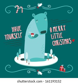 Christmas card with bear
