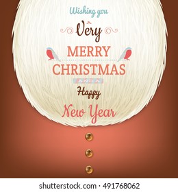 Christmas card with a beard Santa Claus. EPS 10 vector file included