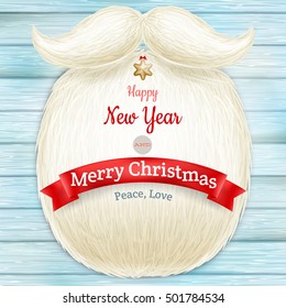 Christmas card with a beard Santa Claus. EPS 10 vector file included