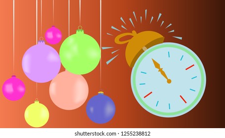 Christmas card with beautiful balls
